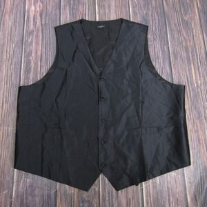 HISDERN Vest Mens 4XL Black Formal Dress Waistcoat Adjustable Suit Groomsmen
